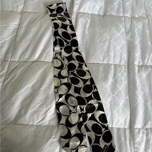 Coach Black and White Silk Scarf